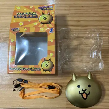 [ 폭염 한정판 ] 냥코 대전쟁 고양이 귀 골드 팬