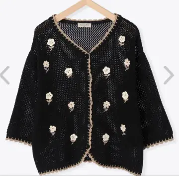 Samantha Mos2 코바늘 꽃 자수 가디건 미사용 새상품!
