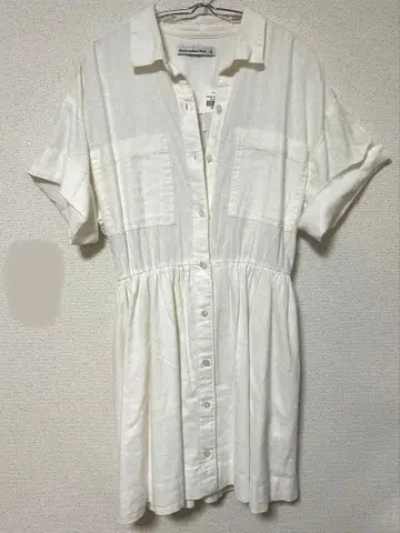 Abercrombie & Fitch 반팔 셔츠 원피스 S 화이트