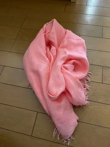 새상품급 아소스메레 레이온 린넨 실크 스톨 대형 핑크