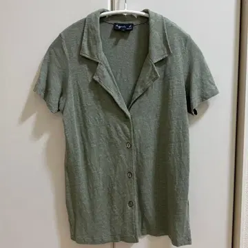 [ 완판템 ] 아네스베 반팔 린넨 가디건 S 그린