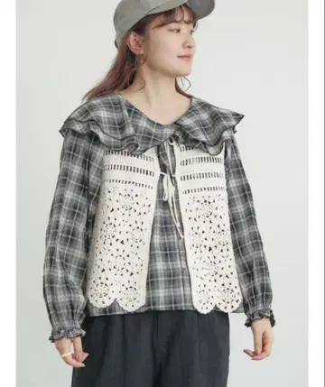 사만사 모스모스 전후 2WAY 크로셰 베스트 아이보리