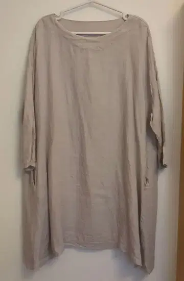 SO: 린넨 긴팔 원피스 옅은 베이지