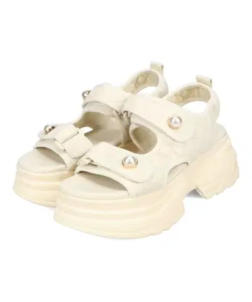 퀼팅 펄 버튼 통굽 샌들 ORiental TRaffic