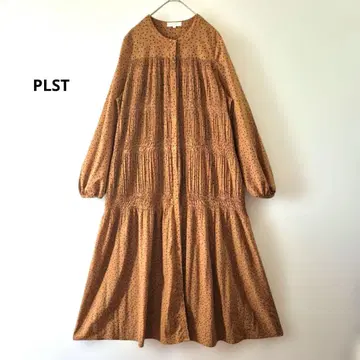 PLST 도트 마조리카 원피스 SIZE S 카멜 브라운