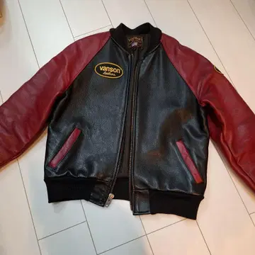 vanson 가죽 자켓 사이즈 38 블랙 레드