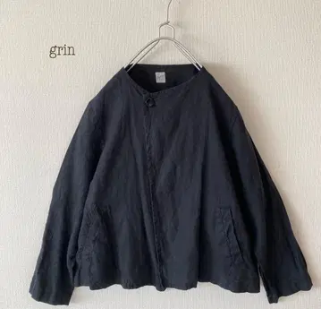 grin 린넨 노카라 자켓