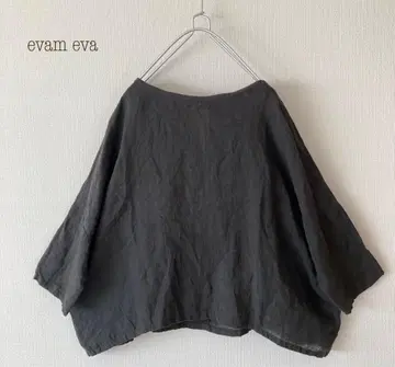 evam eva 린넨 백리본 블라우스 7부 소매