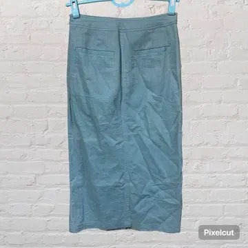 50126 빔즈 린넨 혼방 롱 타이트 스커트 블루 S 구제 의류