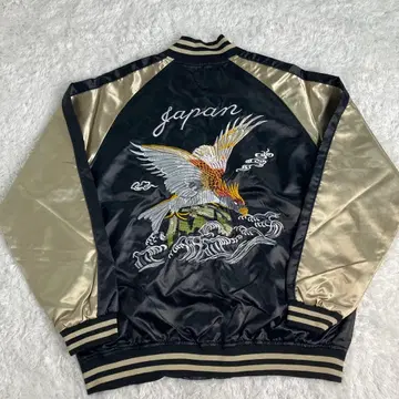 미사용급 일심여경 스카잔 가로 요코스카 점퍼 바시티 자켓 새틴 총 자수