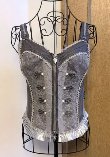 택 포함 새상품 OZZ ANGELO 페이즐리 무늬 코르셋 뷔스티에