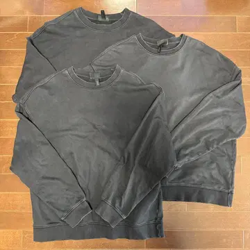 H&M 루즈핏 워시 코튼 스웨트 셔츠 블랙 L 3개