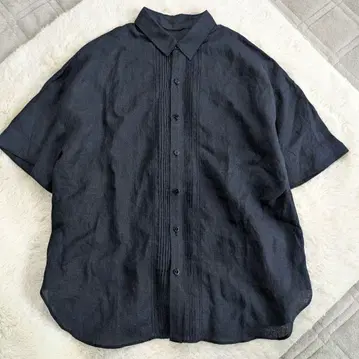 매킨토시 런던 린넨 100% 셔츠 네이비 38 반팔