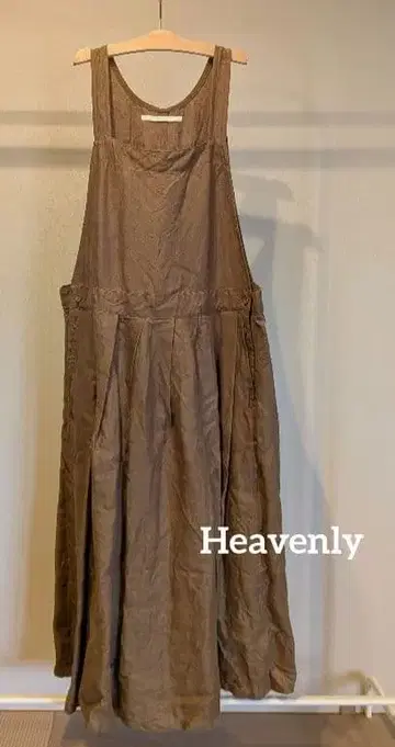 Heavenly 린넨 에이프런 원피스 새상품급