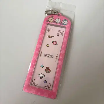 한국 한정판 공식 치이카와(먼작귀) 샵 사진 키링 핑크 한복