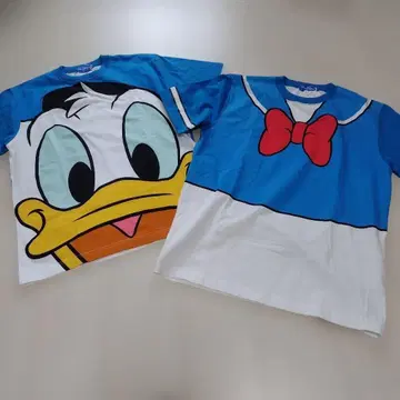 디즈니 리조트 도날드 T셔츠 2세트 판매 (하자품)