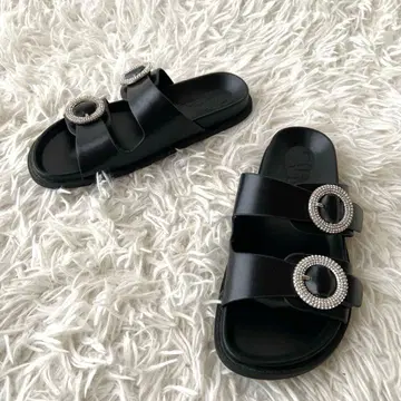 새상품급 ZARA 샌들 더블 벨트 비쥬 블랙 인기 스테디셀러 36