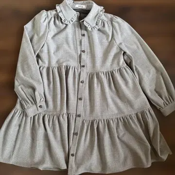 AnkRouge 체크 무늬 프릴 옷깃 원피스 M