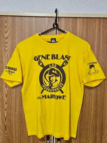 신일본 프로레슬링 츠지 요타 x 마블로 콜라보T셔츠 노랑 XXL