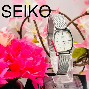 [ 작동품 ] SEIKO 쿼츠 빈티지 드레스 워치 메쉬 벨트