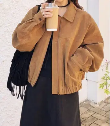 스웨이드 ZIP 블루종 봄 한국 트렌드