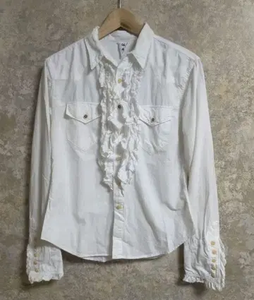45RPM 프릴 블라우스 화이트 이스턴 셔츠