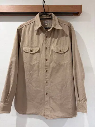 버즈릭슨 코튼 워크 셔츠 M 헤링본 베이지