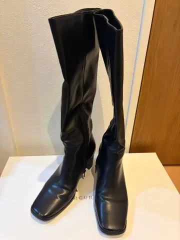 MERCURYDUO 머큐리 듀오 블랙 롱 부츠 스퀘어토