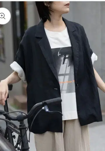 Munich 프렌치 린넨 하프 슬리브 자켓