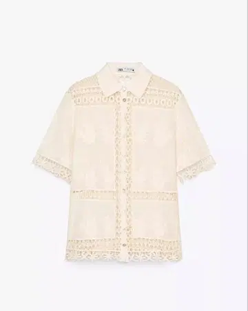 ZARA 크로셰 콤비 블라우스