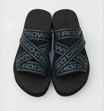 RODEO CROWNS 러버 테이프 샌들 블랙