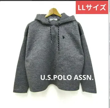유에스폴로어슨 자수 후드티 포니 로고 여성용 LL 그레이