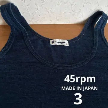 R by 45rpm 일본제 인디고 염색 네이비 나염 탱크탑 사이즈 3