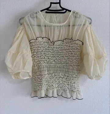 CLANE COLOR STITCHED SHIRRING TOPS