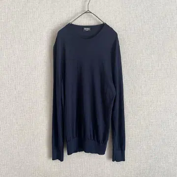 ZEGNA 제냐 하이 게이지 라무 울 니트 다크 네이비