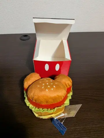 디즈니 미키 버거 & 치킨 파오풍 마스코트 키링 봉제 인형