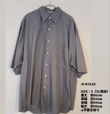 [ 구제 의류 ] AURALEE 워시드 랫핑크 트윌 반팔 셔츠 사이즈 5