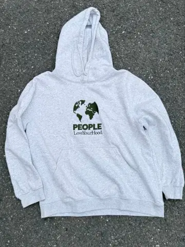 PEOPLE 후드 부착 맨투맨 그레이 H&M