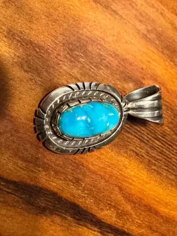 NAVAJO족 케빈 라몬 터콰이즈 펜던트 탑 실버 925