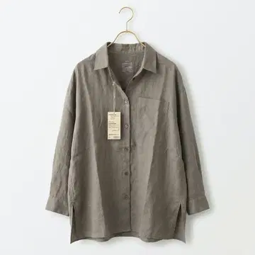 [택 포함 새상품] 무인양품 프렌치 린넨 워싱 와이드 셔츠 오버사이즈
