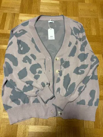 gyda 레오파드 가디건 핑크