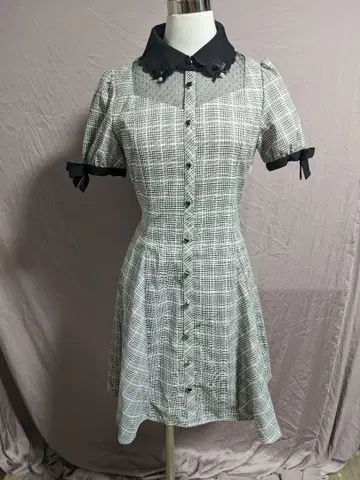 SECRET HONEY 시크릿허니 원피스 체크 리본