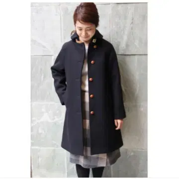IENA 이에나 고급 멜톤 코트 블랙 호두 단추 38
