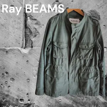 Ray BEAMS 밀리터리 자켓 카키 M 깔끔한 겉옷