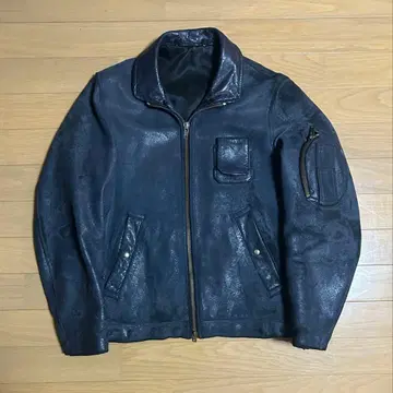 80's French Army Leather Pilot Jacket