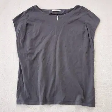 인덱스 프렌치 슬리브 티셔츠 비쥬 장식 노옴코어 L