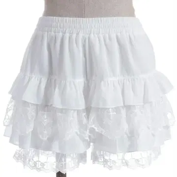 NIBBLE POISON 고딕 프릴 미니 페치빵 화이트