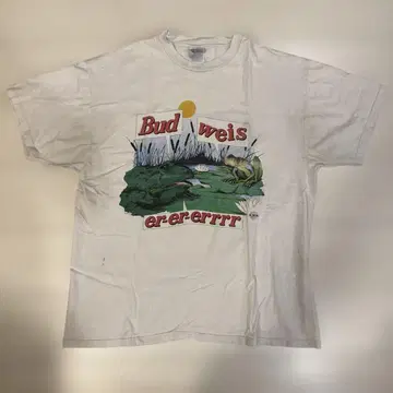 레어 90s Budweis 개구리 디자인 T셔츠 XL
