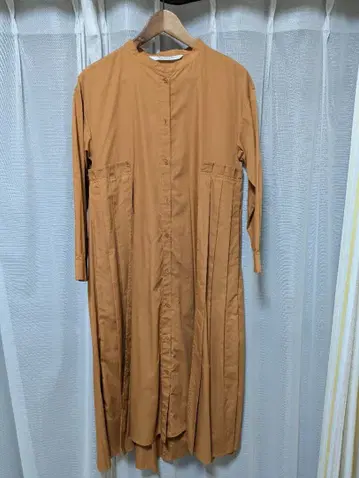 Ray BEAMS 스탠드 카라 긴팔 셔츠 원피스