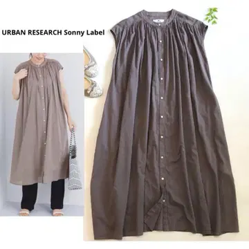 서니 라벨 프렌치 슬리브 개더 원피스 F 그레이지